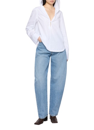 模特儿示范图 - 点击放大 - ALAÏA - V 领条纹连帽衬衫