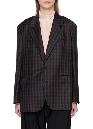 首图 - 点击放大 - BOWTE - Checkered Single Breasted Wool Cashmere Blazer