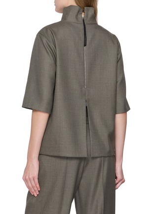 背面 - 点击放大 - BOWTE - Blueface Worsted Stand Collar Wool Top