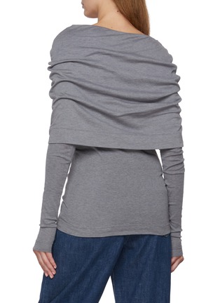背面 - 点击放大 - BOWTE - Cape Detail Long Sleeve Cotton Silk Top