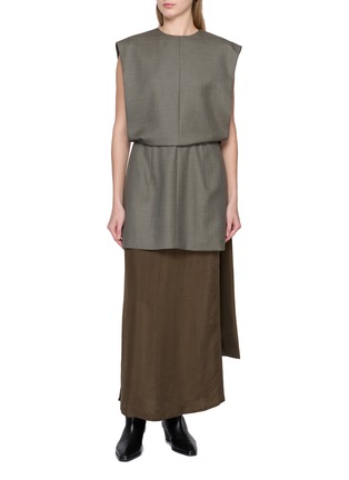 首图 - 点击放大 - BOWTE - Blueface Worsted Wool Dress With Train