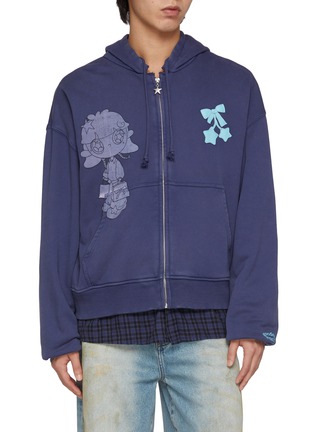 细节 - 点击放大 - GOODBAI - x Lane Crawford Bow Appliqué Printed Zip Up Jacket