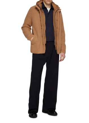 模特儿示范图 - 点击放大 - HERNO - Long Sleeve Wool Polo Top