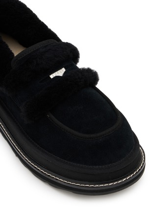 细节 - 点击放大 - UGG - X sacai Flat Platform Suede Shearling Loafers