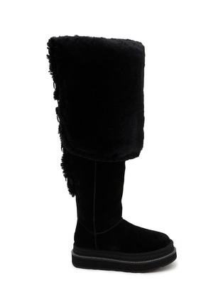 首图 - 点击放大 - UGG - X sacai Flat Thigh High Suede Shearling Boots