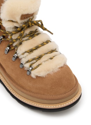 细节 - 点击放大 - UGG - X sacai Flat Platform Ankle Suede Shearling Hiker Boots