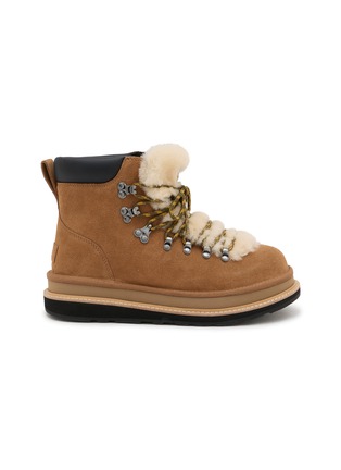 首图 - 点击放大 - UGG - X sacai Flat Platform Ankle Suede Shearling Hiker Boots