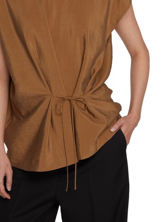  - YVES SALOMON - Cap Sleeve Asymmetric Drawstring Waist Top