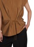  - YVES SALOMON - Cap Sleeve Asymmetric Drawstring Waist Top