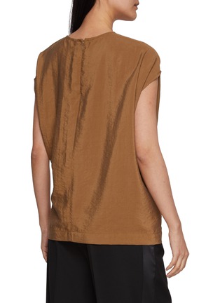 背面 - 点击放大 - YVES SALOMON - Cap Sleeve Asymmetric Drawstring Waist Top