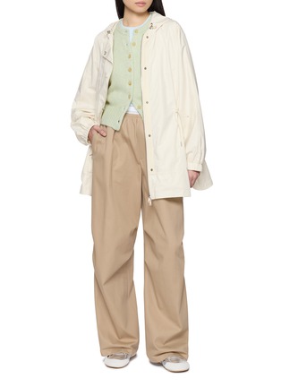 模特儿示范图 - 点击放大 - YVES SALOMON - Hooded Zip Up Parka Coat