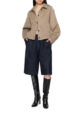 模特儿示范图 - 点击放大 - YVES SALOMON - Elasticated Hem Cashmere Jacket