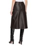 背面 - 点击放大 - YVES SALOMON - Wrap Button Front Leather Midi Skirt