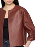  - YVES SALOMON - Crewneck Cropped Leather Jacket