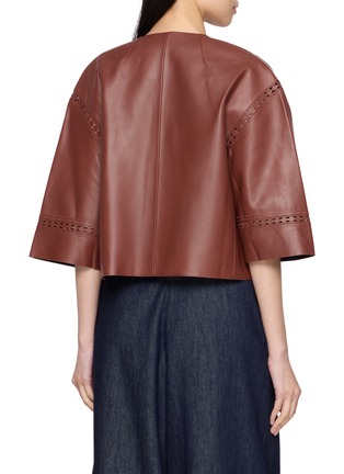 背面 - 点击放大 - YVES SALOMON - Crewneck Cropped Leather Jacket