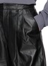  - YVES SALOMON - Pleated Leather Shorts