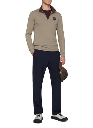 模特儿示范图 - 点击放大 - SOUTHCAPE - Stand Collar Half Zip T-Shirt