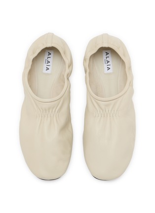细节 - 点击放大 - ALAÏA - Flat Ballerina Leather Slippers