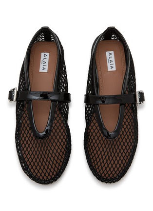 细节 - 点击放大 - ALAÏA - La Ballerine Patent Mesh Mary Jane Flats