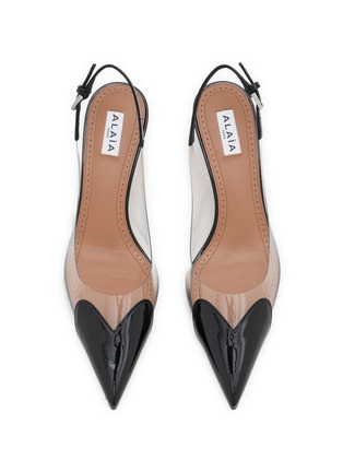细节 - 点击放大 - ALAÏA - Le Coeur 55 Patent Leather PVC Slingback Pumps