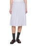 首图 - 点击放大 - MIU MIU - Pleated Striped Midi Poplin Skirt