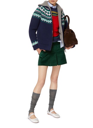 模特儿示范图 - 点击放大 - MIU MIU - 羊毛针织开衫