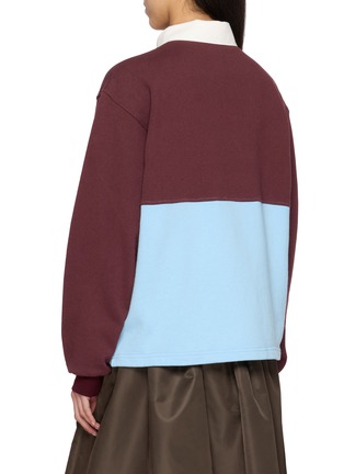 背面 - 点击放大 - PRADA - 撞色长袖 POLO 衫