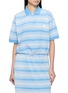 首图 - 点击放大 - PRADA - Short Sleeve Striped Cotton Polo Top