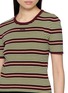  - PRADA - Striped Ribbed Crewneck Knit Top