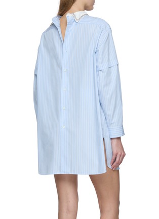 背面 - 点击放大 - PRADA - Embroidered Striped Cotton Top