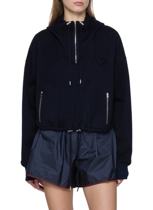首图 - 点击放大 - PRADA - Half Zip Wool Cashmere Hoodie
