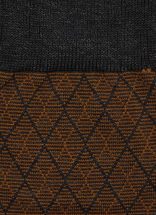 细节 - 点击放大 - PANTHERELLA - Kingsley Diamond Chequered Jacquard Cotton Blend Short Anklet Socks