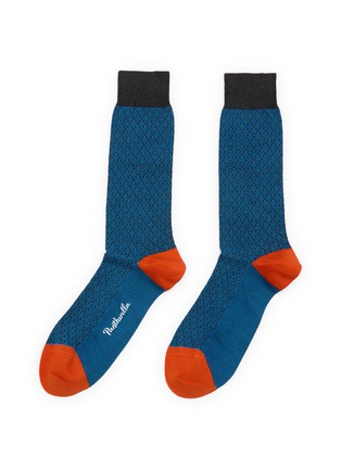 首图 - 点击放大 - PANTHERELLA - Berkeley Mini Geometric Jacquard Cotton Blend Short Anklet Socks