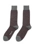 首图 - 点击放大 - PANTHERELLA - Kingsley Diamond Chequered Jacquard Cotton Blend Short Anklet Socks