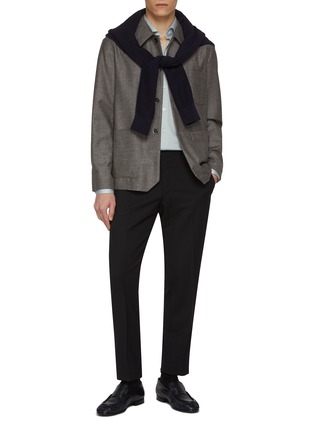 模特儿示范图 - 点击放大 - ETON - Filo di Scozia Knit Cotton Jersey Shirt