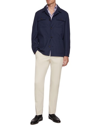 模特儿示范图 - 点击放大 - ETON - Spread Collar Cotton Twill Shirt