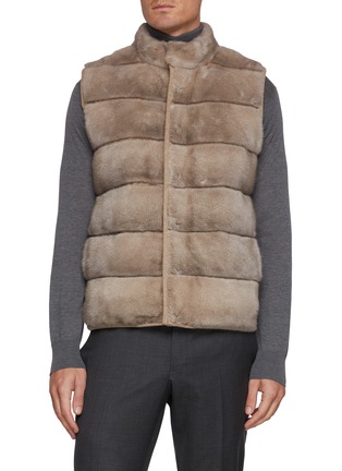 首图 - 点击放大 - KRUF - Stand Collar Mink Fur Cashmere Down Vest