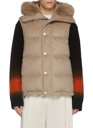 首图 - 点击放大 - KRUF - Fox Fur Hooded Cashmere Puffer Vest