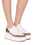 模特儿示范图 - 点击放大 - CHLOÉ - Nama Leather Women's Platform Sneakers