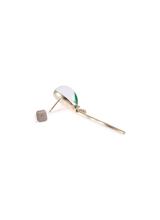 细节 - 点击放大 - VHERNIER - Palloncini Mini 18K White Gold Diamond Rock Crystal Jade Single Earring