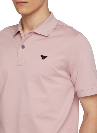  - PRADA - Triangle Logo Cotton Pique Polo Shirt