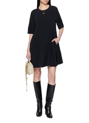 模特儿示范图 - 点击放大 - CHLOÉ - Scalloped Trim Skater Dress