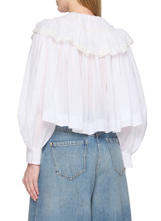 背面 - 点击放大 - CHLOÉ - Ruffle Capelet Lace Trim Cotton Blouse