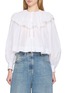 首图 - 点击放大 - CHLOÉ - Ruffle Capelet Lace Trim Cotton Blouse