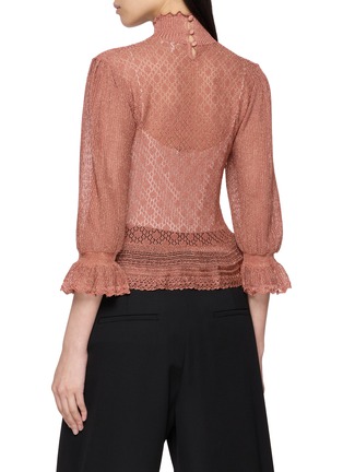 背面 - 点击放大 - CHLOÉ - Ruffled High Neck Puff Sleeve Knit Sweater