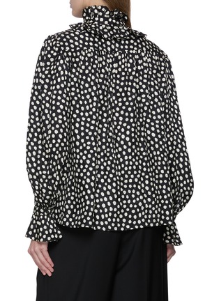 背面 - 点击放大 - CHLOÉ - Ruffled Polka Dot Jacquard Silk Blouse
