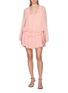 模特儿示范图 - 点击放大 - CHLOÉ - Gathered Ruffled Silk Mini Cape Dress