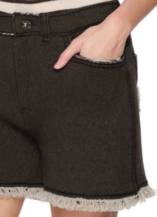  - BARRIE - Frayed Hem Dark Wash Denim Shorts