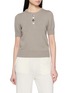 首图 - 点击放大 - BARRIE - Short Sleeve Mismatch Button Cashmere Cotton Knit Top