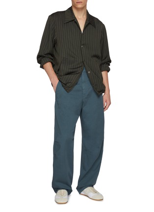 模特儿示范图 - 点击放大 - DRIES VAN NOTEN - Straight Leg Pencks Cotton Twill Pants